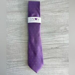Tayion Collection Men's Purple & Gold Dot Pattern Tie